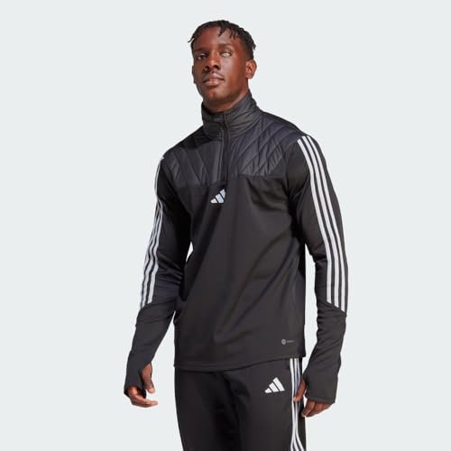 adidas Men's Tiro23 Club Winterized Top, Black/Halo Silver, X-Small