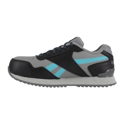 Reebok Work Women's RB982 Harman Composite Toe Classic Work Sneaker Grey and Teal Safety, Black, 9 Wide