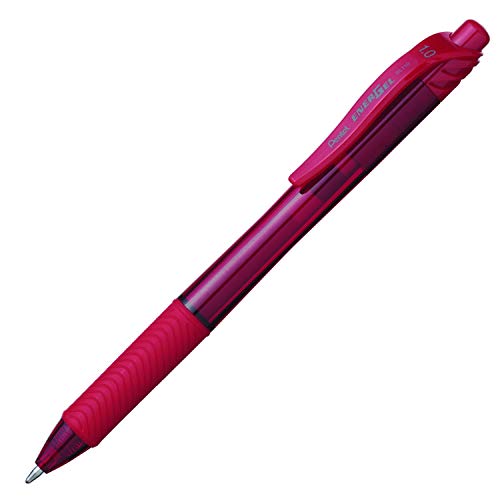 Pentel EnerGel-X Retractable Liquid Gel Pen (1.0mm) Metal Tip, Red Ink, Box of 12 (BL110-B)