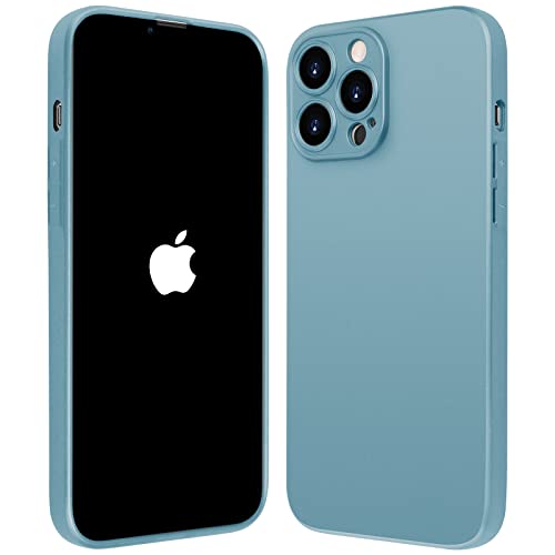 peafowl iPhone 13 Pro Max Case Compatible with iPhone 13 Pro Max Ultra-Thin Shockproof Metal car Paint Cases Full Body Screen Camera Protective TPU Phone Cover 6.7 inch (Ash Blue)