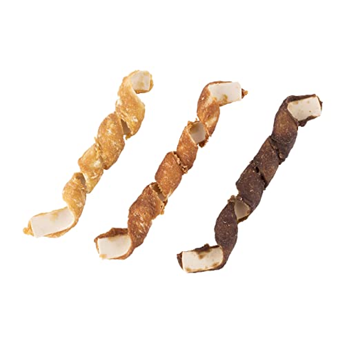 DreamBone Spirals Variety, Rawhide Free Dog Chew Sticks Made with Real Chicken Beef and Pork, 18 Count