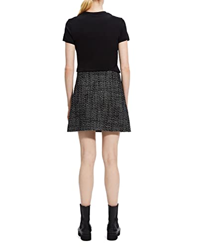 Theory Women's Tweed Mini Skirt, Black Multi, 0