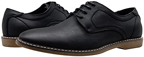 Jousen Men's Dress Shoes Plain Toe Suede Oxford Casual Business Dress Shoes Classic Formal Derby Shoes (AMY622 Black 9)