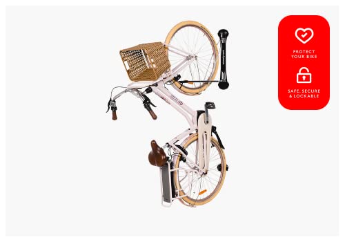 Steadyrack Bike Rack – Swivel Bike Wall Mount for eBikes with Fender, 20”-29” Wheel Diameter eBike Rack, 77lbs Capacity Bicycle Hanger, Easy Lift Design