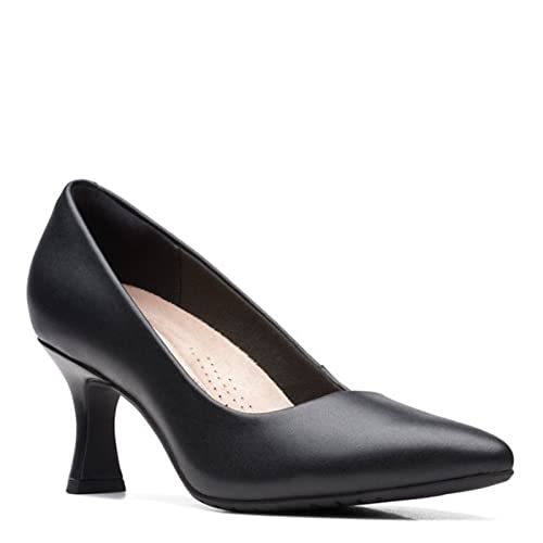 Clarks Women's Kataleyna Gem Pump, Black Leather, 8.5