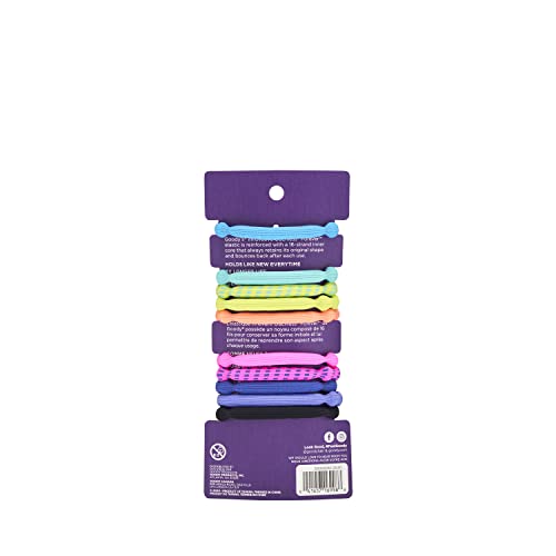 Goody Ouchless Forever Hair Elastics - 10 Ct, Assorted Neon, Damage-Free Bands, 3X Stronger Hair Ties, Retainable Shape, 16 Strand Inner Core, Hair Accessories for Women & Men, All Hair Types