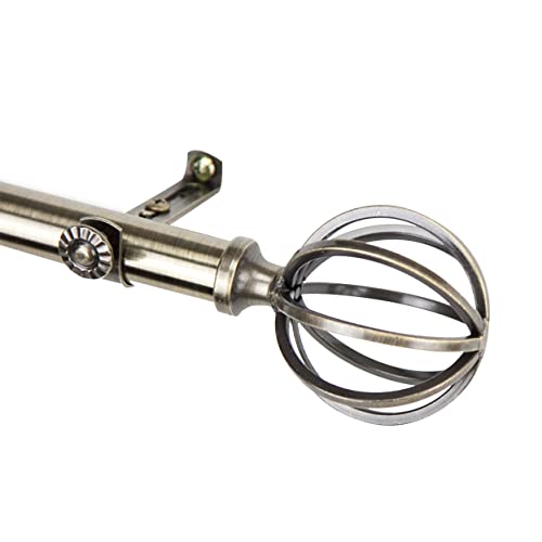 Rod Desyne 3/4" Cage Window Curtain Rod, 28-48 inch, Antique Brass