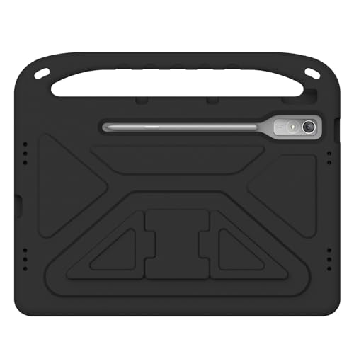 DWaybox Tablet Case for Lenovo Tab P12/Lenovo Xiaoxin Pad Pro 12.7 inch TB370FU, [Kids Friendly], Lightweight EVA Shockproof Handle Stand Protective Cover -Black