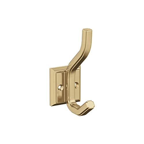 Amerock H37005CZ | Aliso Double Prong Decorative Wall Hook | Champagne Bronze Hook for Coats, Hats, Backpacks, Bags | Hooks for Bathroom, Bedroom, Closet, Entryway, Laundry Room, Office