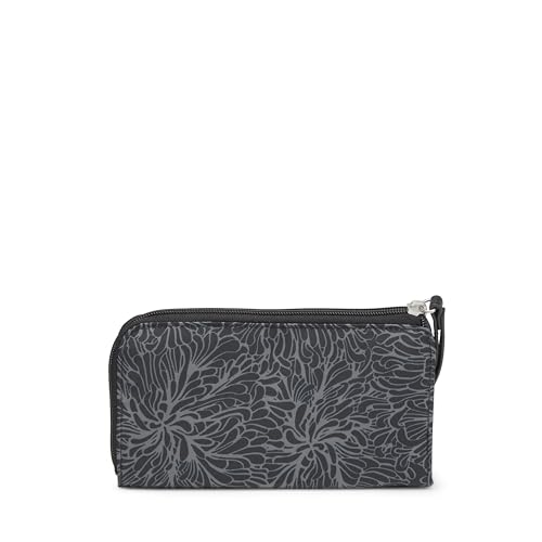 Baggallini womens Zip Around Wallet, Midnight Blossom Print, Black US