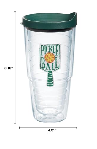 Tervis Pickleball Made in USA Double Walled Insulated Tumbler Travel Cup Keeps Drinks Cold & Hot, 24oz, Classic