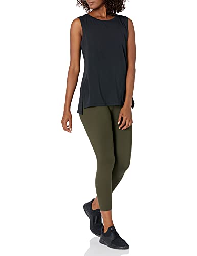 Amazon Essentials Women's Soft Cotton Standard-Fit Yoga Tank (Available in Plus Size) (Previously Core 10), Black, Small