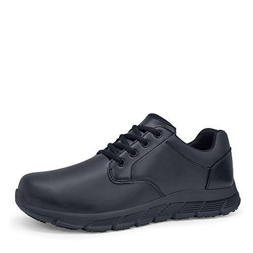 Shoes for Crews Saloon II, Women's Slip Resistant Food Service Work Sneaker, Black, 8 Wide US