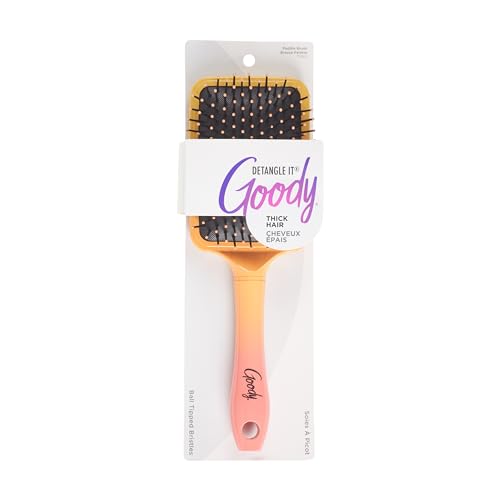 Goody Dream Detangle Paddle Brush, Yellow, Orange, & Pink Ombre 1 CT