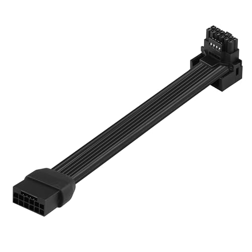 CERRXIAN 1FT ATX3.0 12VHPWR 90 Degree Angle Extension Cable,PCI-e 5.0 12VHPWR ATX3.0 600W 16 Pin Male to Up Angled Female Power Cable,for Graphic Card GPU 12+4pin RTX 3090Ti 4070Ti 4080 4090 (A-1FT)