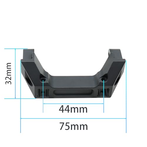 Linsvirgo 2 PCS 1/10 RC Crawler CNC Aluminum Alloy Front & Rear Bumper Mount Fit for 1/10 RC Truck Crawler TRAXAS TRX4 Land Rover Defender/Sports Edition Upgrade Replacement Part Accessory - Black