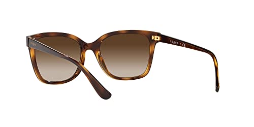Vogue Eyewear Woman Sunglasses Dark Havana Frame, Brown Gradient Lenses, 54MM