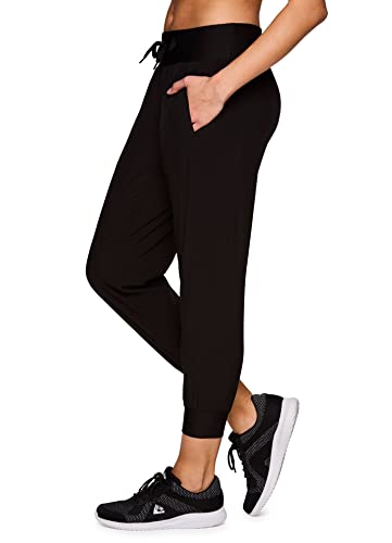 RBX Women's Ankle Length Quick Drying Woven Jogger Pant with Pockets Jgr Black S
