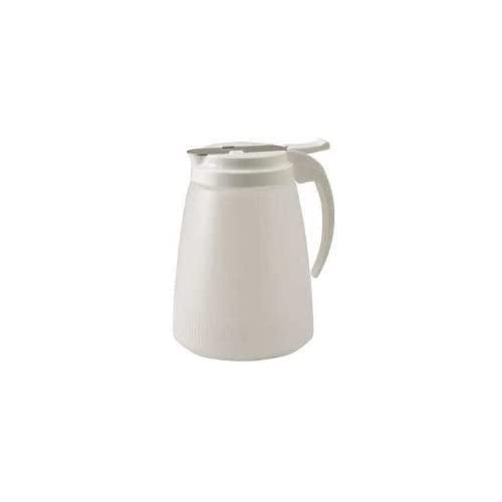 Winco PSUD-32, 32-Ounce Plastic Syrup Dispenser with Plastic Lid and Stainless Steel Slide Cover