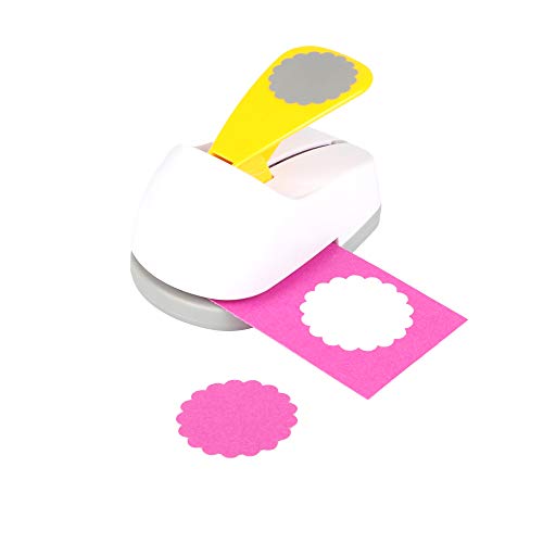 Craft Lever Punch 2 inch Circle Ware Punch DIY Handmade Paper Punch(White Circle Ware)