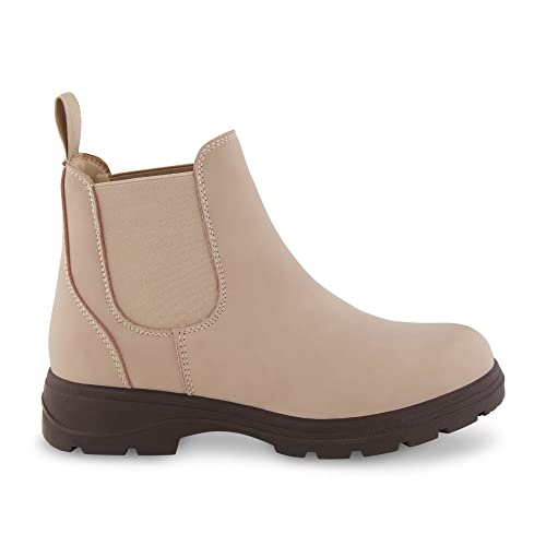 CUSHIONAIRE Women's Britain Chelsea Boots. Soft Vegan Leather, Non-Slip Sole, Memory Foam, Back Pull Tab, Ankle Boots for Women, ESPRESSO 9.5