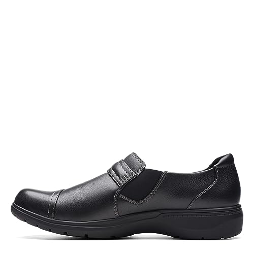 Clarks Women's Carleigh Pearl Loafer, Black Leather, 8