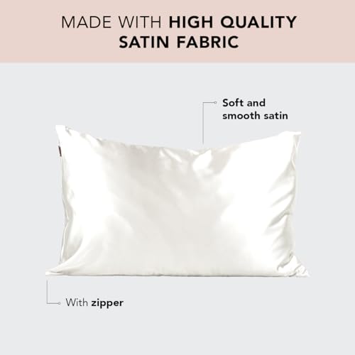 Kitsch Satin Pillowcase with Zipper for Hair & Skin, Softer Than Silk Pillow Cases Queen, Smooth Pillow Covers, Machine Washable, Wrinkle-Free, Cooling Satin Pillow Cases Standard Size 19x26 Chocolate