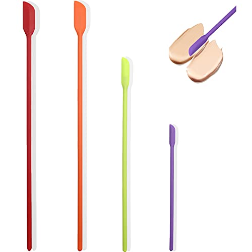 Beauty Spatula 4 PCS Makeup Spatula Mini Silicone for Cosmetics & Kitchen - 3 Sizes