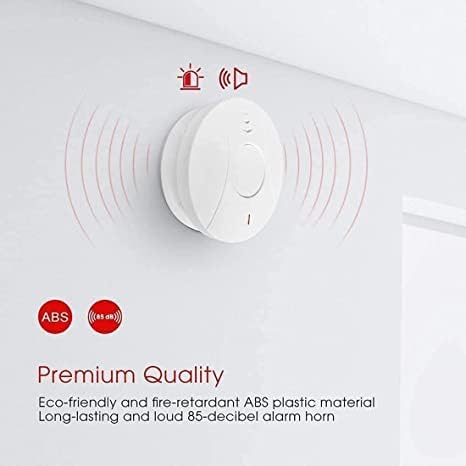 3 Pack Photoelectric Smoke and Carbon Monoxide Detector, Smoke Alarm Sealed-in 10 Year Lithium Battery-Operated (White)