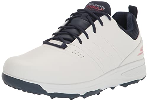 Skechers Men's Go Torque Pro Waterproof Golf Shoe Sneaker, White/Navy, 11