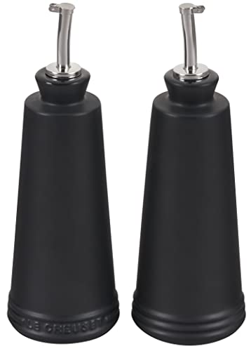 Le Creuset Signature Stoneware Oil & Vinegar set, 10 oz. each, Black Onyx