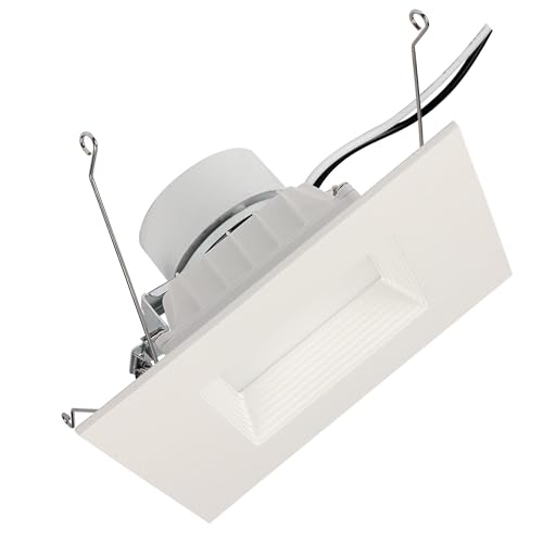 Westinghouse 5247000 14 Watt (100 Watt Equivalent) 5-6-Inch Square Recessed LED Downlight with Color Temperature Selection, Dimmable, Energy Star, Medium Base, White Trim