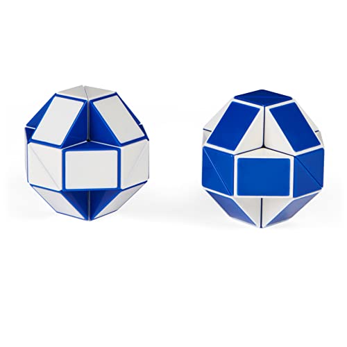 Rubik’s Connector Snake, Two-Pack Cubes 3D Puzzle Game Stress-Relief Fidget Toy Activity Cube Travel Game Gift Idea, for Adults and Kids Ages 8 and up