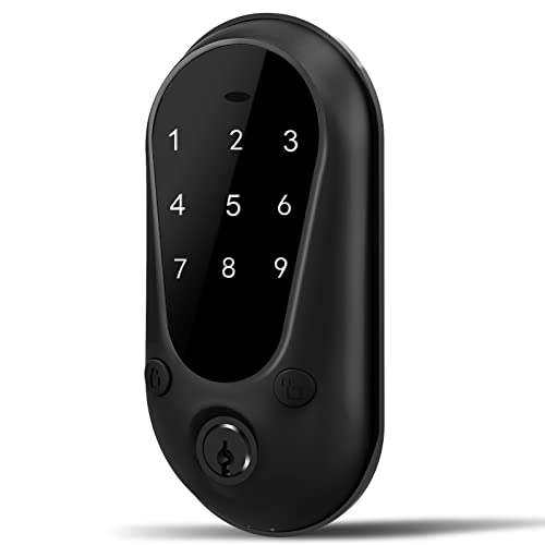 Zevaway Keyless Entry Door Lock, Keypad Deadbolt Lock, Smart Front Door Lock, Auto Lock, Easy Installation, Matte Black