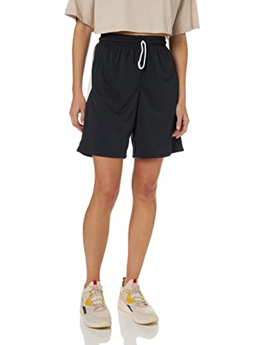 Champro Women's Standard Post Up Reversible Polyester Basketball Shorts, Black, White, Small