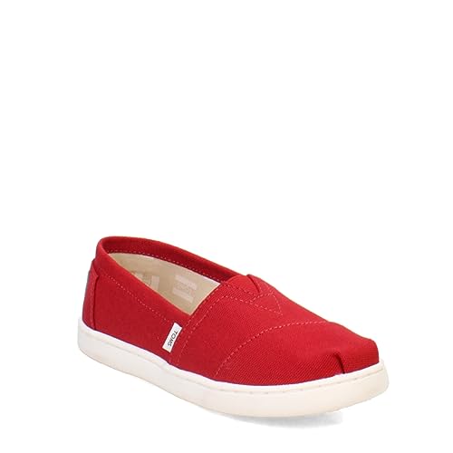 TOMS Children's Seasonal Classic Alpargata Red Canvas 5 M