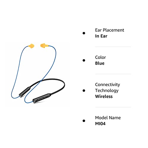 MIPEACE Bluetooth Earplug Headphones, Neckband Wireless Earbuds earplugs-29db Noise Reduction isolating in-Ear earplug Earphones and Controls,IPX5 sweatproof,19+Hour Battery(Blue)