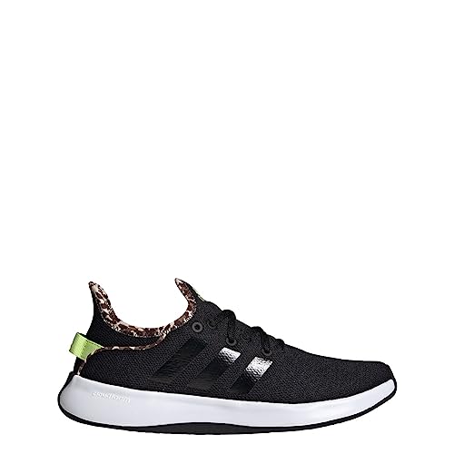 adidas Women's Cloudfoam Pure Sneaker, Black/White/Grey, 10