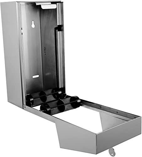 Dual Rolls Commercial Toilet Paper Dispenser - 304 Commercial Grade 2 Roll Stainless Steel Toilet Paper Holder, Heavy Duty Lockable Wall Mount Multi Roll Toilet Tissue Dispenser for Bathroom/Restroom