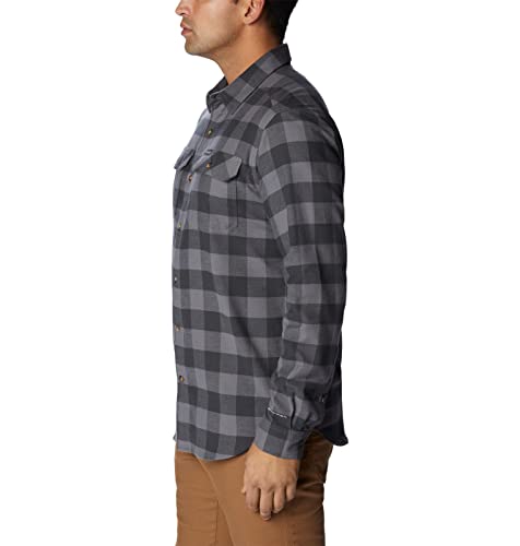 Columbia Men's Flare Gun Stretch Flannel, Shark Vista Stripe, X-Large