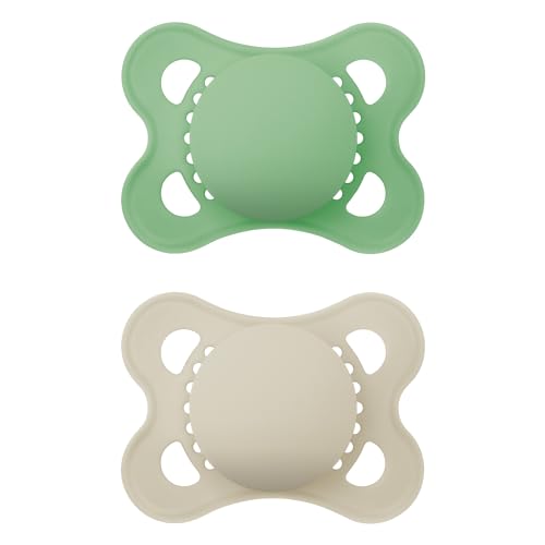 MAM Original Matte Baby Pacifier, Nipple Shape Helps Promote Healthy Oral Development, Sterilizer Case, 2 Pack, 0-6 Months, Unisex,2 Count (Pack of 1)