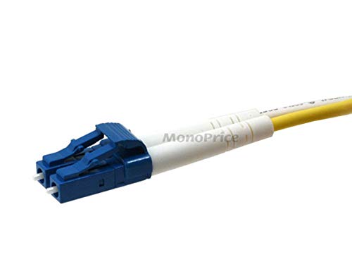 Monoprice Single-Mode Fiber Optic Cable - LC to LC, UL, 9/125 Type, Duplex, Corning, 2mm Cable Diameter, 1 Meter, Yellow