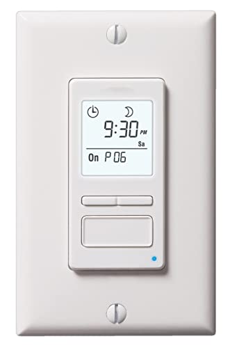 Honeywell Home RPLS740B ECONOswitch 7-Day Solar Programmable Switch, Lights and Motors, Indoor and Outdoor, Energy Saving White