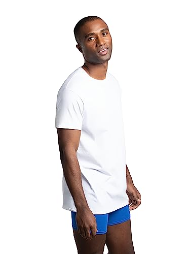 Fruit of the Loom Men's Stay Tucked Crew T-Shirt - Large - White (Pack of 6)