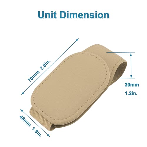 AVERZELLA 2-Pack Magnetic Sunglasses Holder for Car Visor Clip,Premium Leather Sunglass Organizer in Car,Car Visor Glasses Holder Clip for Car Sun Visor Accessories (Khaki)