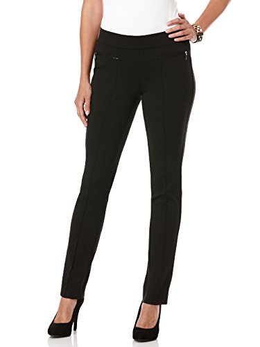 Rafaella Women's Slim Ponte Dress Pants with Stretch Fabric, 30.5” Inseam, 4, Black