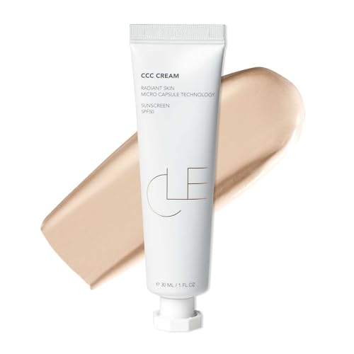 CLE Cosmetics CCC Cream (Olive Medium Deep 406 / SPF 50) - Color Correcting CC Cream with Sunscreen - Lightweight, Hydrating, Light to Medium Coverage Foundation - BB & CC Hybrid - 1 fl oz