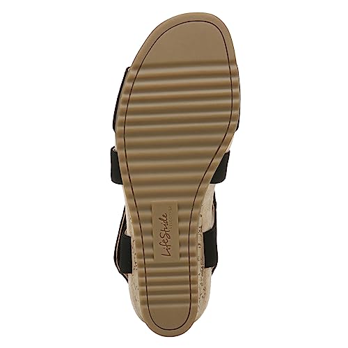 LifeStride Womens Sincere Wedge Sandals Bone/Tan 8.5 M