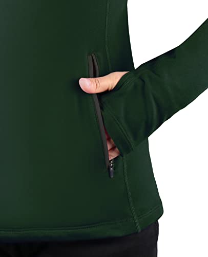 baleaf Women's Running Jacket Thermal Fleece Pullover Half Zip Tops Thumbholes Winter Long Sleeve Cold Weather Red L