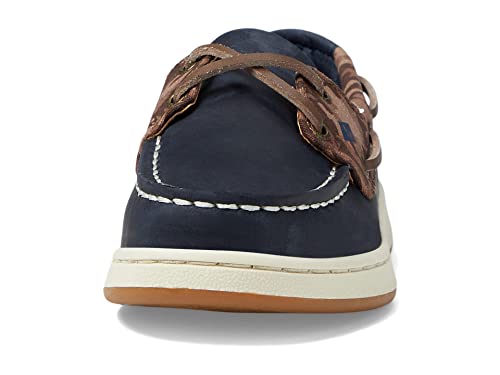 Sperry Cup II Boat Shoe, TAN/Navy, 2.5 US Unisex Big Kid